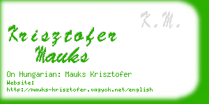 krisztofer mauks business card